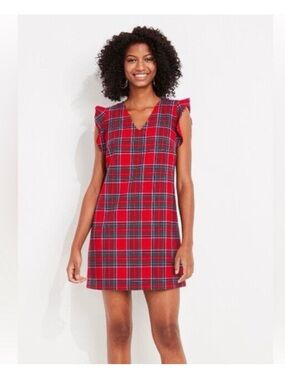 Vineyard Vines Nantucket Tartan Plaid Mini Dress Size 12 Red Preppy Christmas